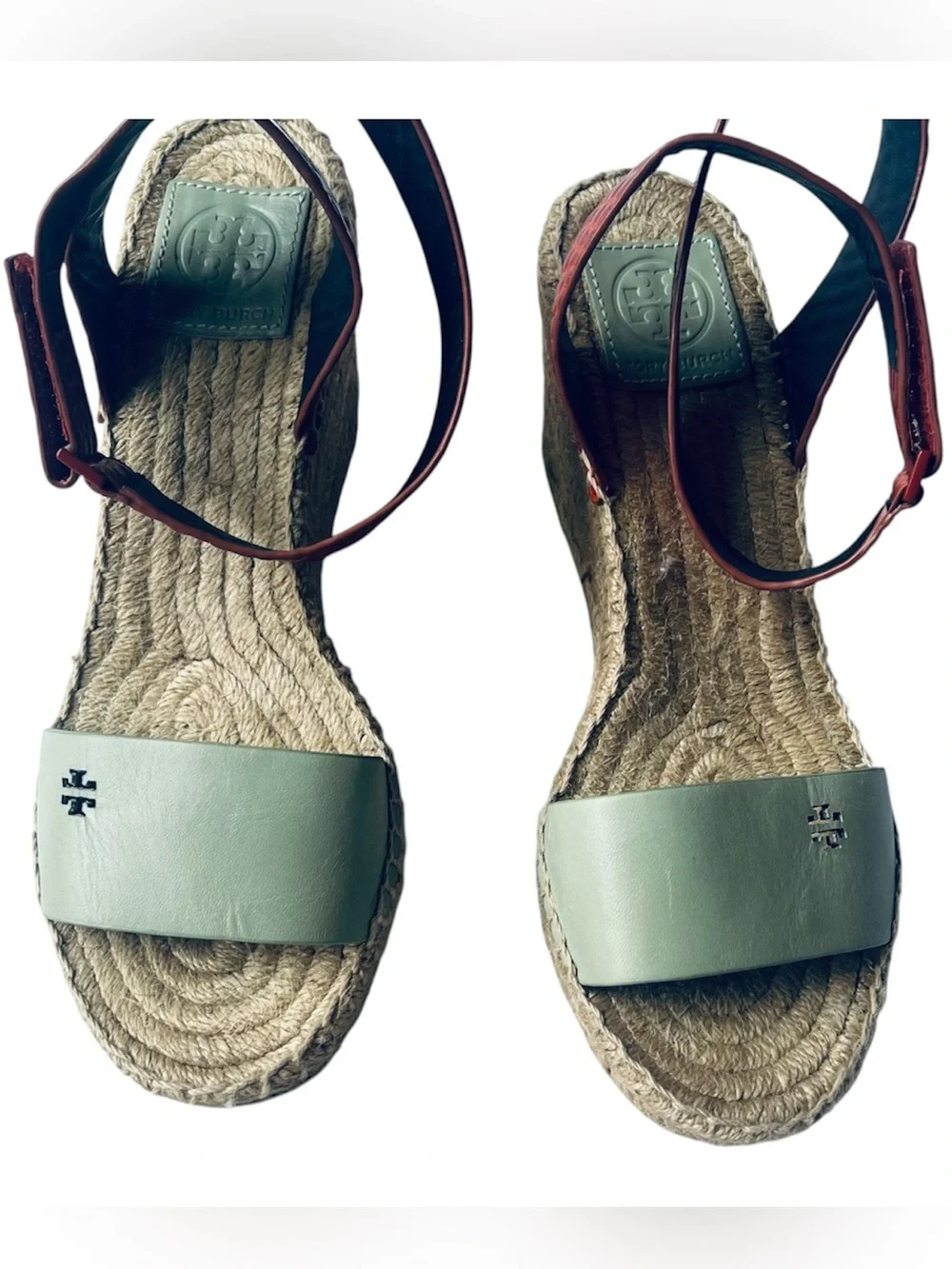 👠 Tory Burch BWOT Delaney Wedge Espadrille Sandals 7.5